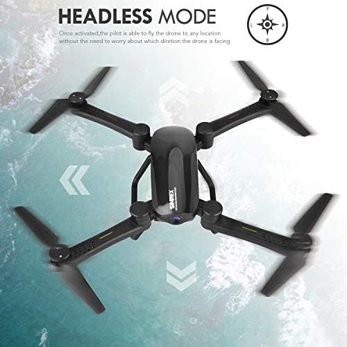 SIMREX X900 Drone Optical Flow Positioning RC Quadcopter with 1080P HD Camera, Altitude Hold Headless Mode, Foldable FPV Drones WiFi Live Video 3D Flips 6axis RTF Easy Fly Steady for Learning Matte Black