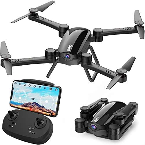 SIMREX X900 Drone Optical Flow Positioning RC Quadcopter with 1080P HD Camera, Altitude Hold Headless Mode, Foldable FPV Drones WiFi Live Video 3D Flips 6axis RTF Easy Fly Steady for Learning Matte Black