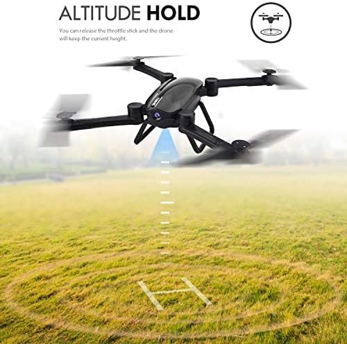 SIMREX X900 Drone Optical Flow Positioning RC Quadcopter with 1080P HD Camera, Altitude Hold Headless Mode, Foldable FPV Drones WiFi Live Video 3D Flips 6axis RTF Easy Fly Steady for Learning Matte Black