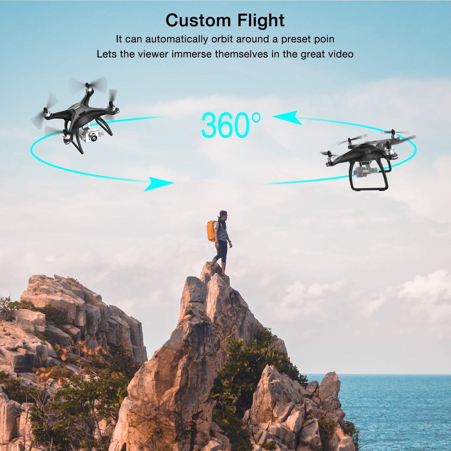 SIMREX X11 Upgraded GPS Drone 1080P HD Camera 2-Axis Self stabilizing Gimbal 5G WiFi FPV Video RC Quadcopter Auto Return with Follow Me Altitude Hold Headless Brushless Motor Remote Control