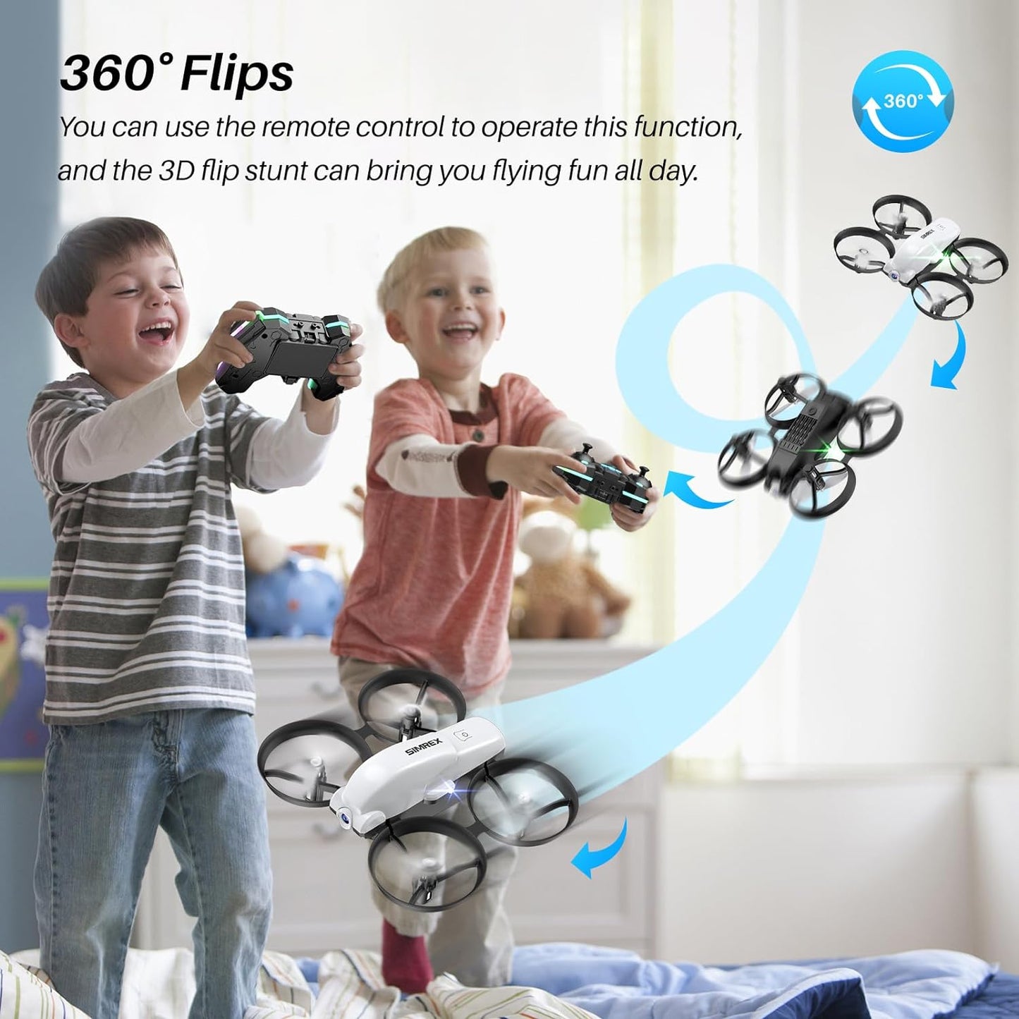 SIMREX X700 Drone with 720 HD Camera, WiFi FPV Live Video, 6-Axis RC Quadcopter, Altitude Hold & Headless Mode, Optical Flow Positioning, One Key Take Off/Land App Control with 360°Flip for Beginners