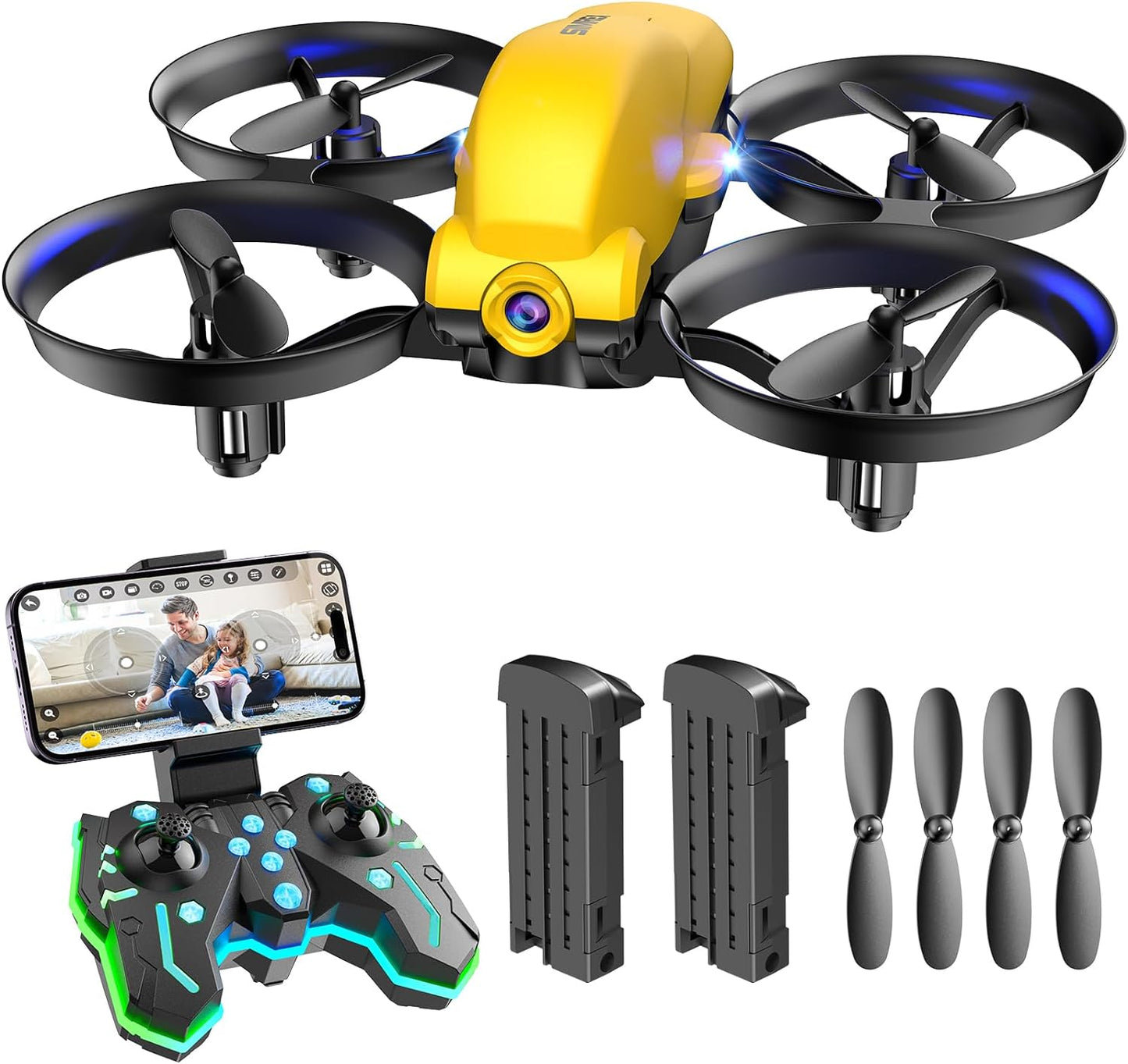 SIMREX X700 Drone with 720 HD Camera, WiFi FPV Live Video, 6-Axis RC Quadcopter, Altitude Hold & Headless Mode, Optical Flow Positioning, One Key Take Off/Land App Control with 360°Flip for Beginners