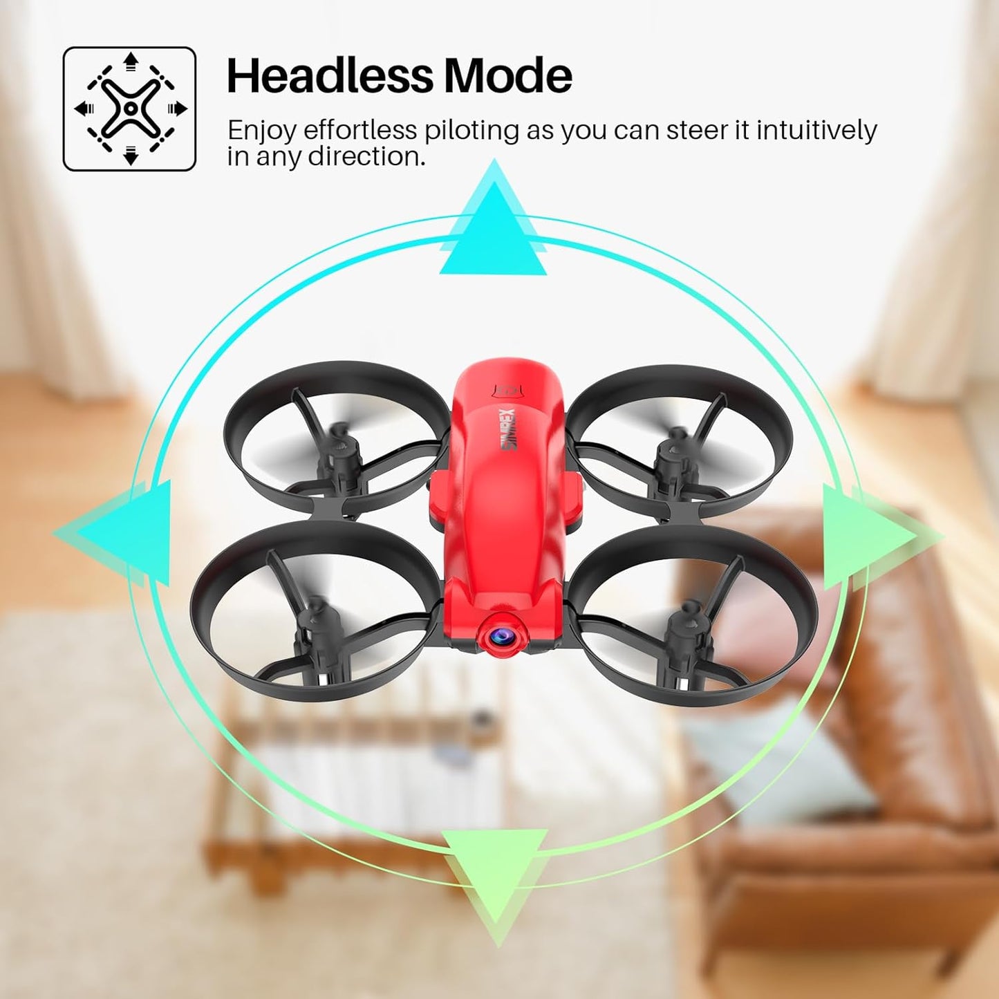 SIMREX X700 Drone with 720 HD Camera, WiFi FPV Live Video, 6-Axis RC Quadcopter, Altitude Hold & Headless Mode, Optical Flow Positioning, One Key Take Off/Land App Control with 360°Flip for Beginners