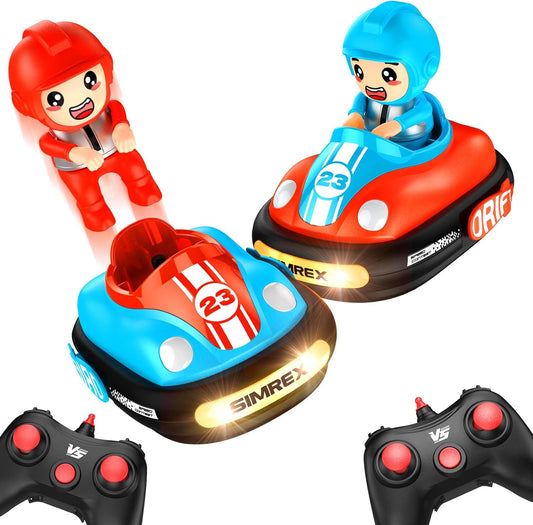 Remote Control Bumper Car for Kids,RC Bumper Toy Cars with Light Music Sound, RC Battle Race Car Set of 2 Players,Gift for Toddler Boys and Girls