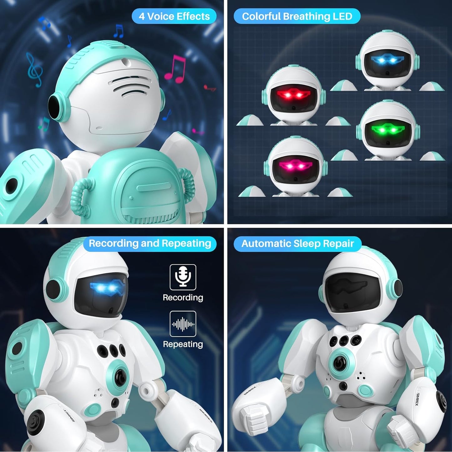 Kids Robot Toys, Remote Control Robot, Programmable Robot with Recorded Voice Music Dance Gesture Control, Gift for Toddler Boys and Girls