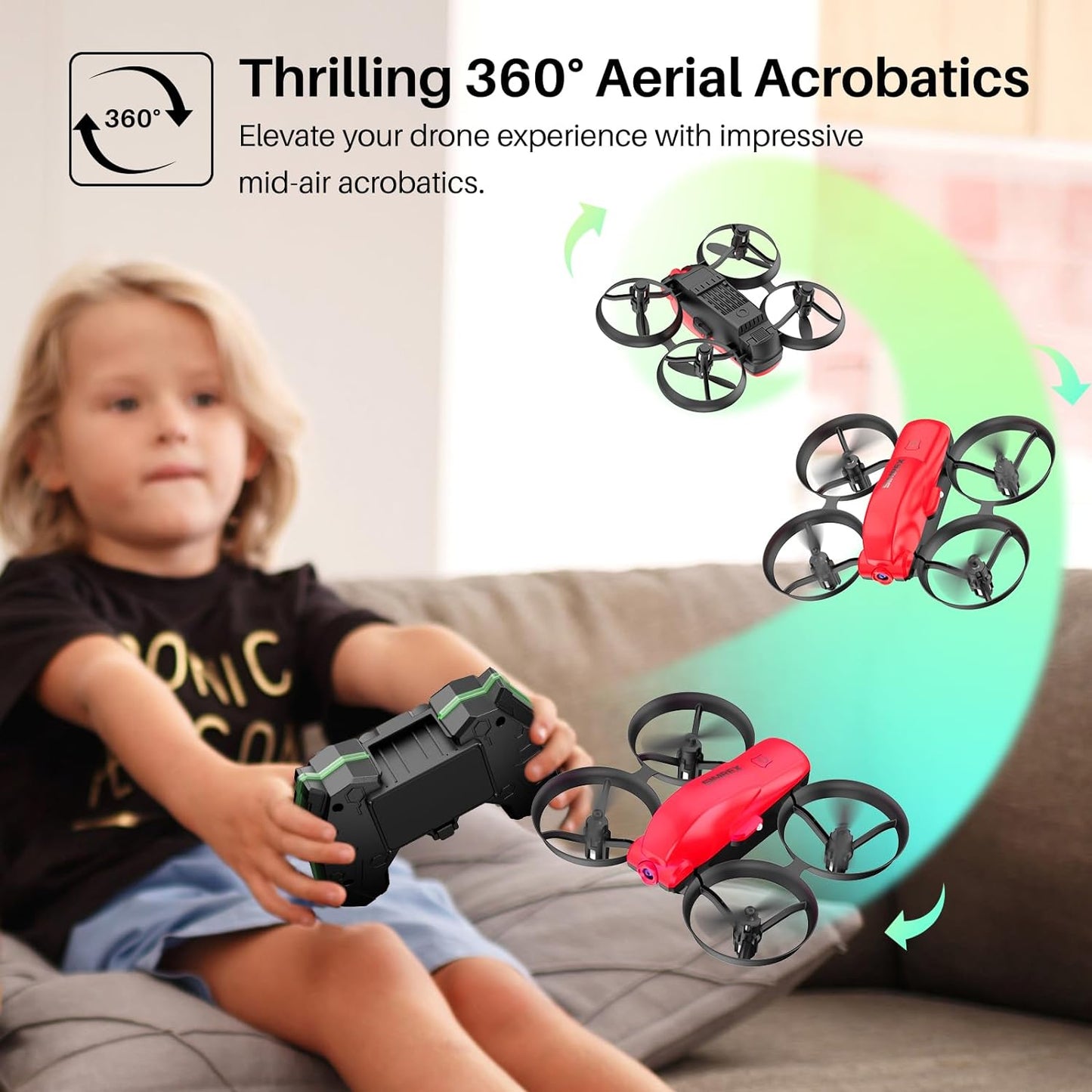 SIMREX X700 Drone with 720 HD Camera, WiFi FPV Live Video, 6-Axis RC Quadcopter, Altitude Hold & Headless Mode, Optical Flow Positioning, One Key Take Off/Land App Control with 360°Flip for Beginners