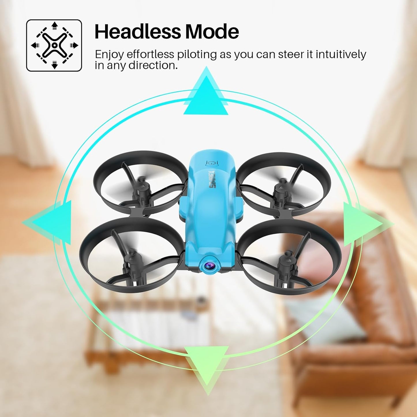 SIMREX X700 Drone with 720 HD Camera, WiFi FPV Live Video, 6-Axis RC Quadcopter, Altitude Hold & Headless Mode, Optical Flow Positioning, One Key Take Off/Land App Control with 360°Flip for Beginners