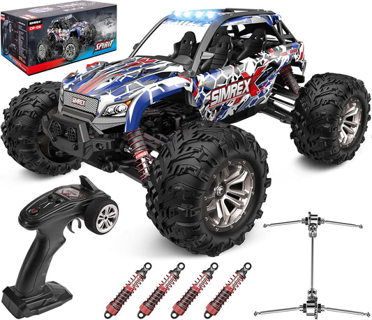 1/16 Scale Hobby RC Car, 36 KPH High-Speed 4WD RC Truck, 2.4 GHz Remote Control Car, All-Terrain Electric Vehicle, 4X4 Remote Contral Moster Truck for Kids and Adults