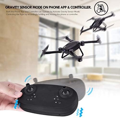 SIMREX X900 Drone Optical Flow Positioning RC Quadcopter with 1080P HD Camera, Altitude Hold Headless Mode, Foldable FPV Drones WiFi Live Video 3D Flips 6axis RTF Easy Fly Steady for Learning Matte Black