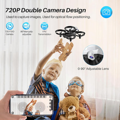 SIMREX X700 Drone with 720 HD Camera, WiFi FPV Live Video, 6-Axis RC Quadcopter, Altitude Hold & Headless Mode, Optical Flow Positioning, One Key Take Off/Land App Control with 360°Flip for Beginners