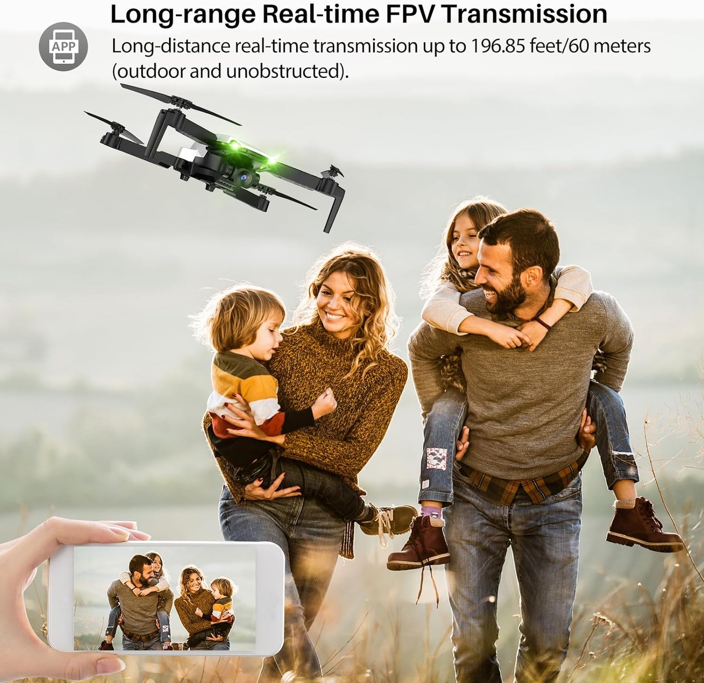 SIMREX X800 Drone with Camera for Adults Kids, 1080P FPV Foldable Quadcopter with 90° Adjustable Lens, RGB Lights, 360° Flips, One Key Take Off/Landing, Altitude Hold, 2 Batteries