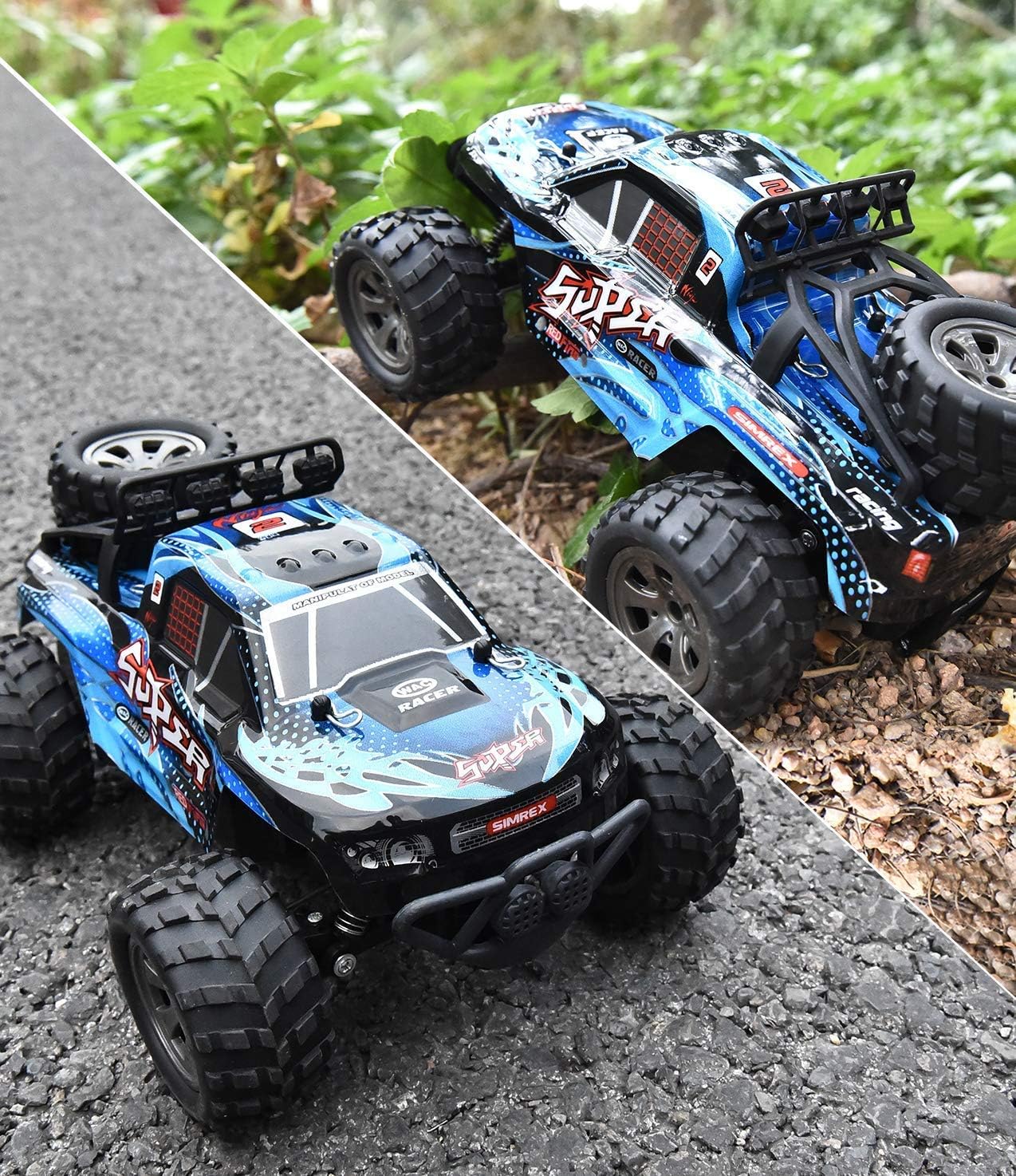 SIMREX A240 Radio-controlled toy vehicles High Speed 20KM/H Scale RTR Remote Control Brushed Monster Truck Off Road Car Big Foot RC 2WD Electric Power Buggy W/2.4G Challenger
