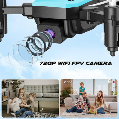 SIMREX X300C 8816 Mini Drone with Camera WiFi HD FPV Foldable RC Quadcopter Rtf 4CH 2.4Ghz Remote Control Headless [Altitude Hold] Super Easy Fly for Training White
