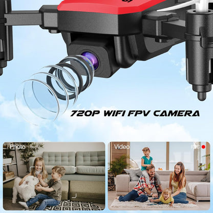 SIMREX X300C 8816 Mini Drone with Camera WiFi HD FPV Foldable RC Quadcopter Rtf 4CH 2.4Ghz Remote Control Headless [Altitude Hold] Super Easy Fly for Training White