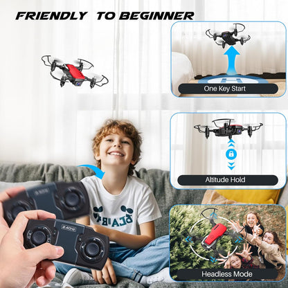 SIMREX X300C 8816 Mini Drone with Camera WiFi HD FPV Foldable RC Quadcopter Rtf 4CH 2.4Ghz Remote Control Headless [Altitude Hold] Super Easy Fly for Training White