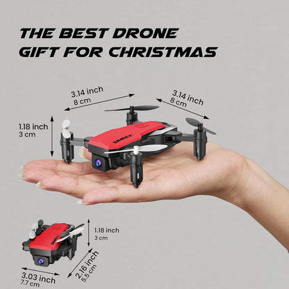 SIMREX X300C 8816 Mini Drone with Camera WiFi HD FPV Foldable RC Quadcopter Rtf 4CH 2.4Ghz Remote Control Headless [Altitude Hold] Super Easy Fly for Training White