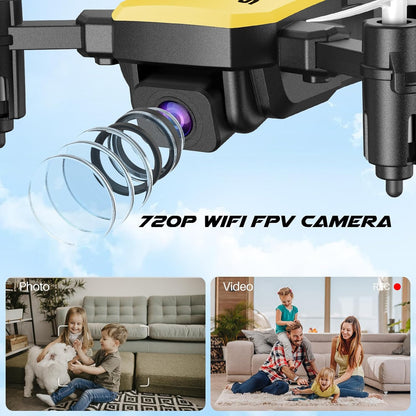 SIMREX X300C 8816 Mini Drone with Camera WiFi HD FPV Foldable RC Quadcopter Rtf 4CH 2.4Ghz Remote Control Headless [Altitude Hold] Super Easy Fly for Training White