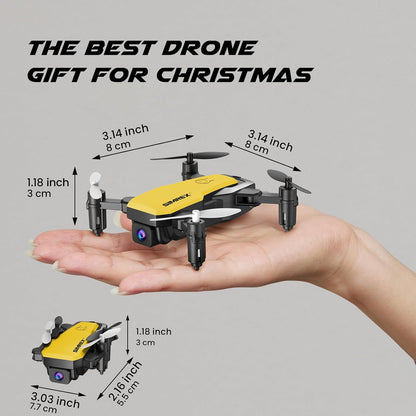 SIMREX X300C 8816 Mini Drone with Camera WiFi HD FPV Foldable RC Quadcopter Rtf 4CH 2.4Ghz Remote Control Headless [Altitude Hold] Super Easy Fly for Training White